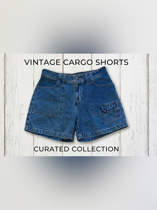 Caslon Pants - VINTAGE Women’s Caslon Denim Cargo Shorts 4P Petite Utility Jean 90s EUC Y2K